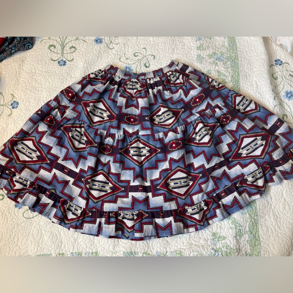 Vintage Roughrider Patterned A-Line Skirt